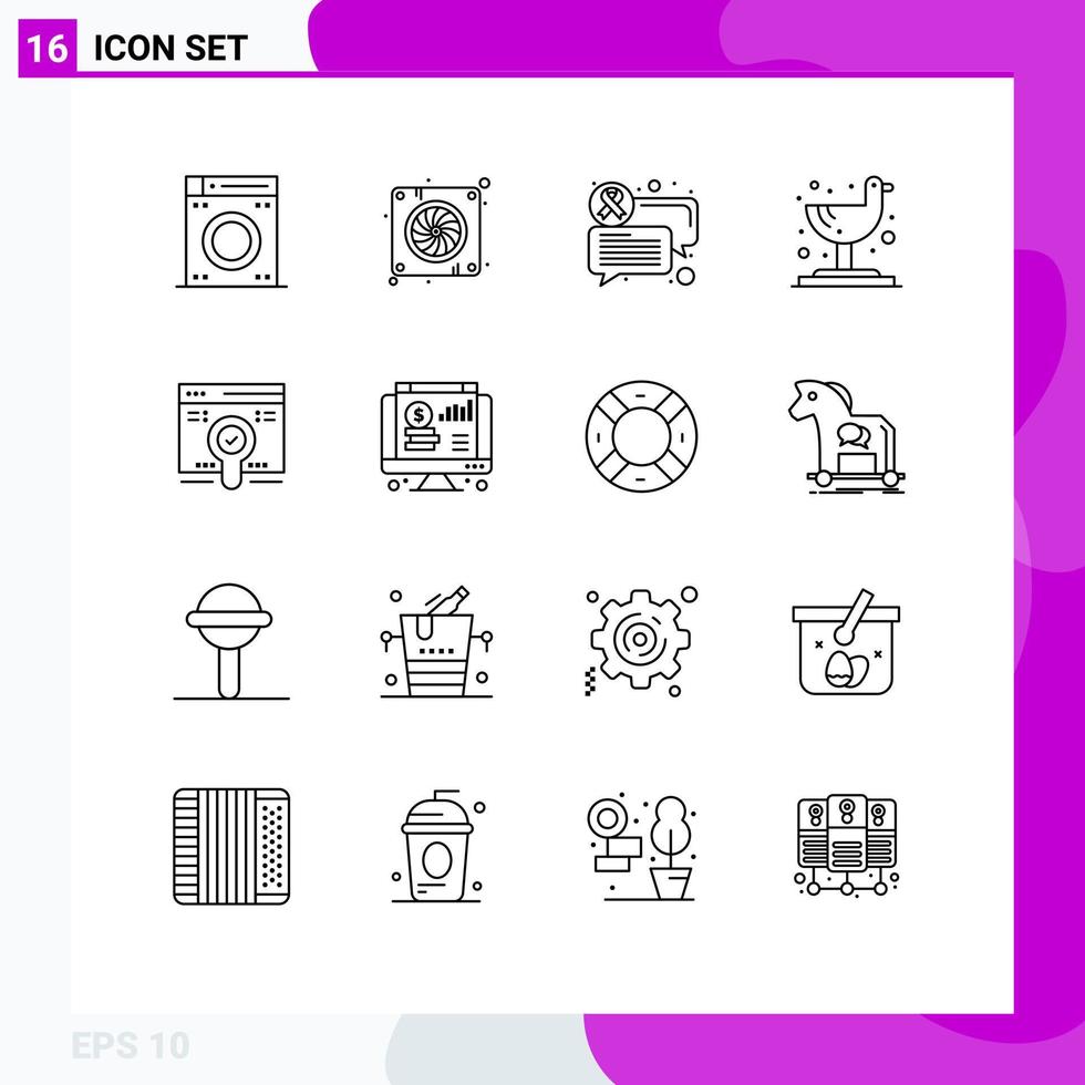 16 Thematic Vector Outlines and Editable Symbols of dollar find communication search tropical Editable Vector Design Elements