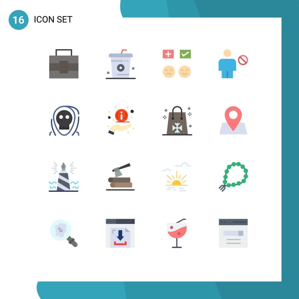 Set of 16 Vector Flat Colors on Grid for human body emojis blocked add Editable Pack of Creative Vector Design Elements