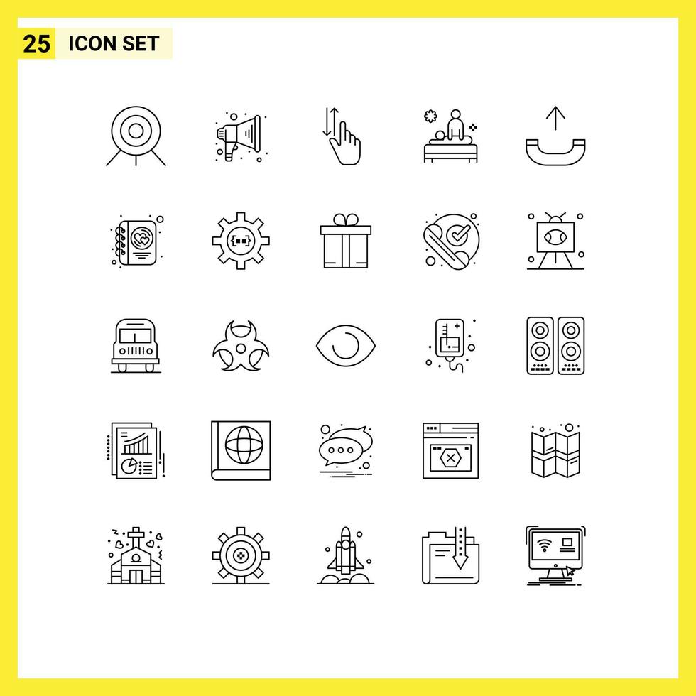 25 Line concept for Websites Mobile and Apps outgoing spa hand massage body Editable Vector Design Elements