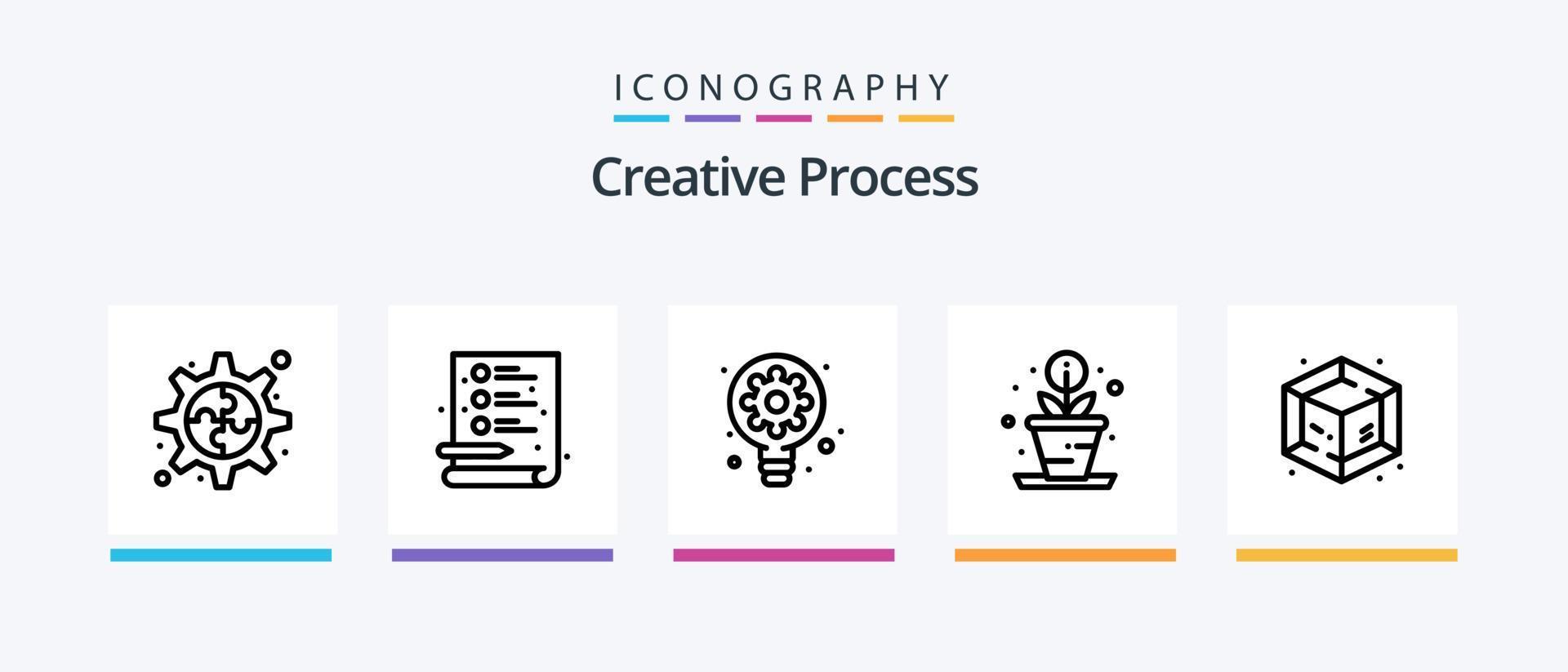 paquete de iconos de línea de proceso creativo 5 que incluye . bosquejo. café. proceso. crecimiento. diseño de iconos creativos vector