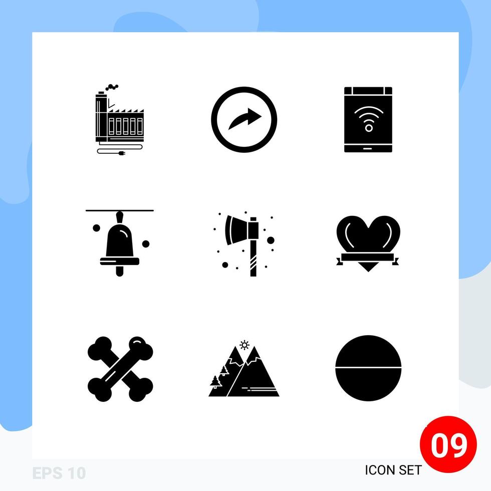 Pack of 9 Modern Solid Glyphs Signs and Symbols for Web Print Media such as hatchet school connection education smartphone Editable Vector Design Elements