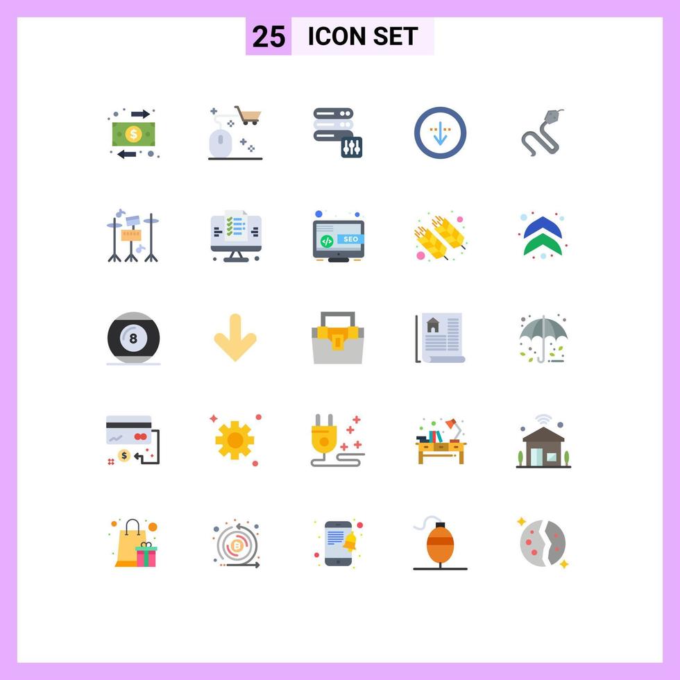 25 iconos creativos, signos y símbolos modernos de animales, importación, compras, descarga, dirección, elementos de diseño vectorial editables vector