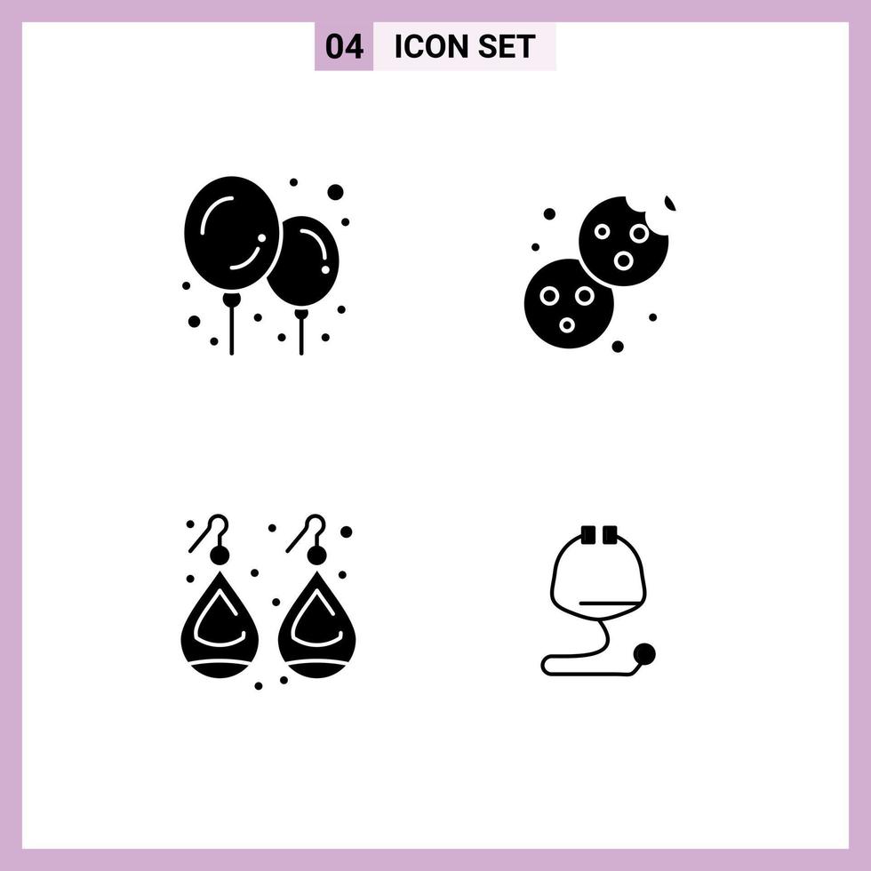 Stock Vector Icon Pack of Line Signs and Symbols for baby stuff silver cookie earplugs healthcare Editable Vector Design Elements