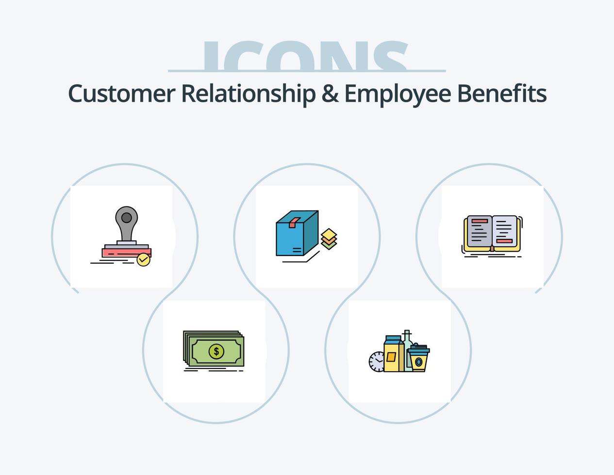 Customer Relationship And Employee Benefits Line Filled Icon Pack 5 Icon Design. surprize. profile image. tree. id. user vector