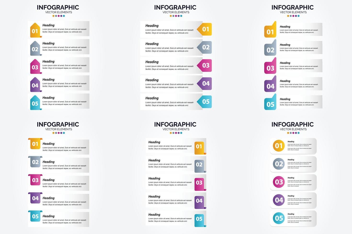 ilustración vectorial infografía conjunto de diseño plano para folleto publicitario y revista vector