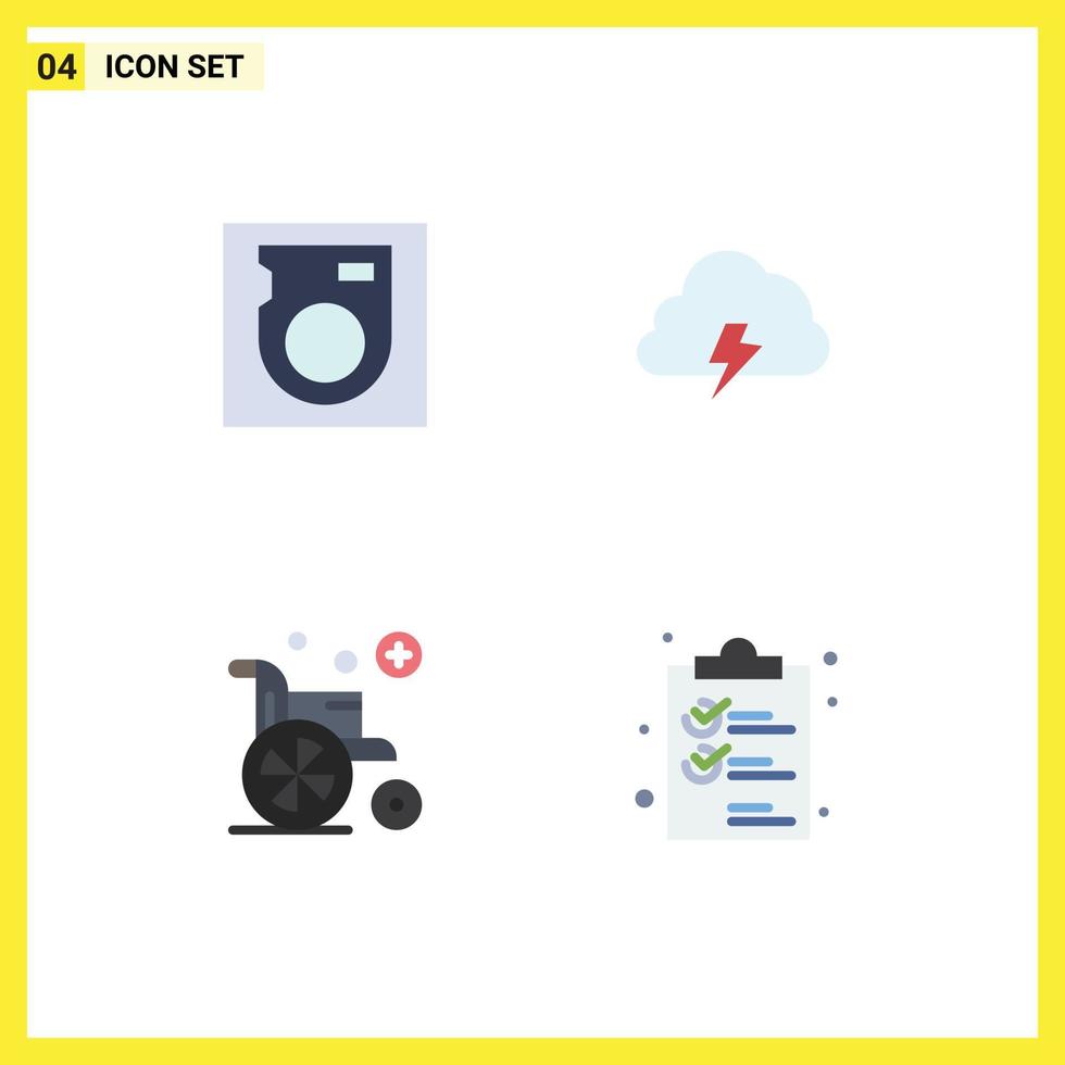 4 User Interface Flat Icon Pack of modern Signs and Symbols of disk ...