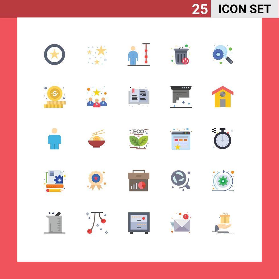 Stock Vector Icon Pack of 25 Line Signs and Symbols for online optimization corporate administration engine basket Editable Vector Design Elements