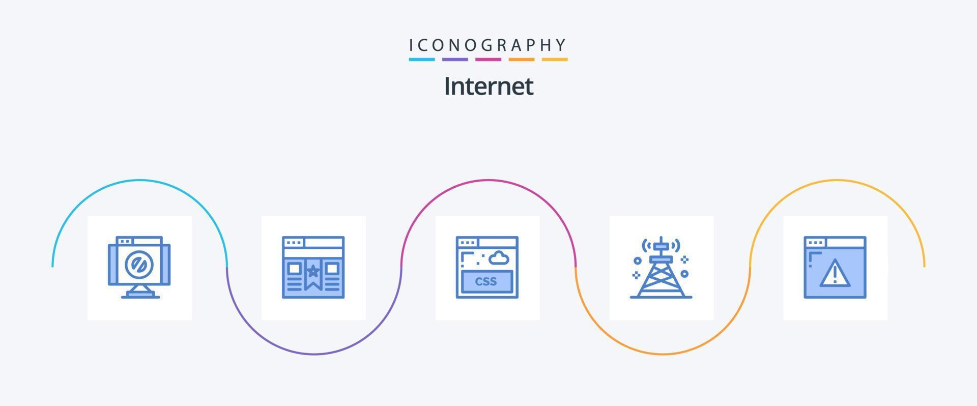 Internet Blue 5 Icon Pack Including security. tower. internet. technology. network vector