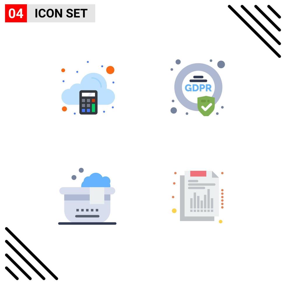 4 Thematic Vector Flat Icons and Editable Symbols of accounting bath tax eu annual Editable Vector Design Elements