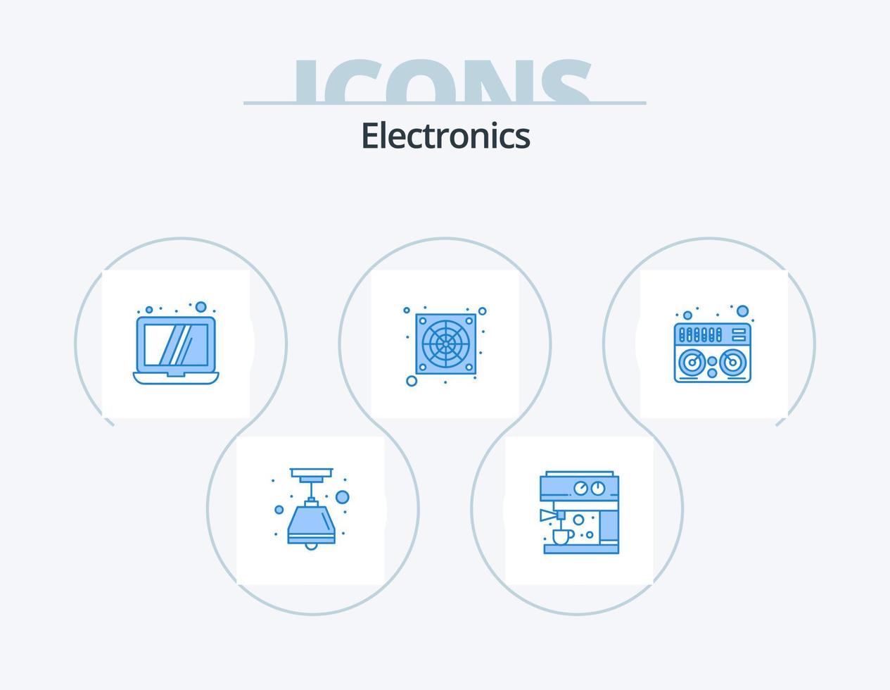 Electronics Blue Icon Pack 5 Icon Design. . . technology. music. midi vector
