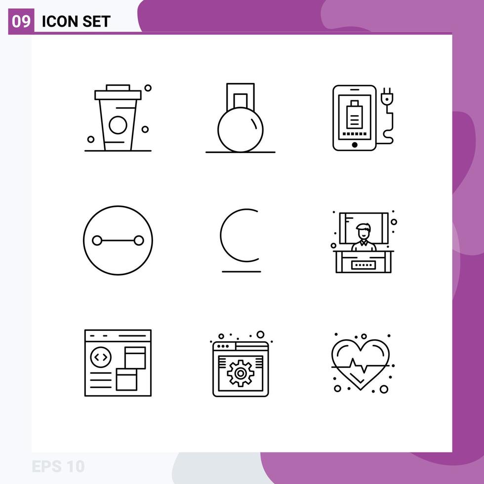 Outline Pack of 9 Universal Symbols of kyrgyzstan symbols weight beliefs plug Editable Vector Design Elements