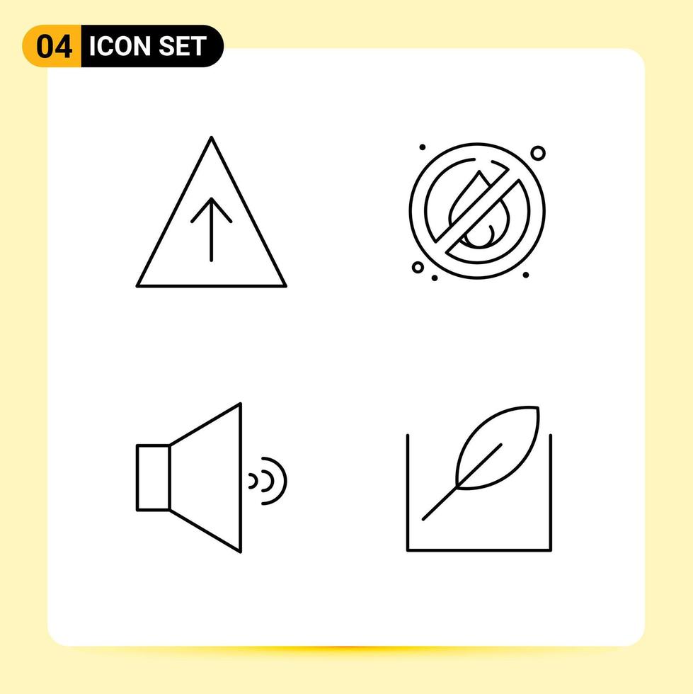 4 Line concept for Websites Mobile and Apps career leaf no fire sound tree Editable Vector Design Elements