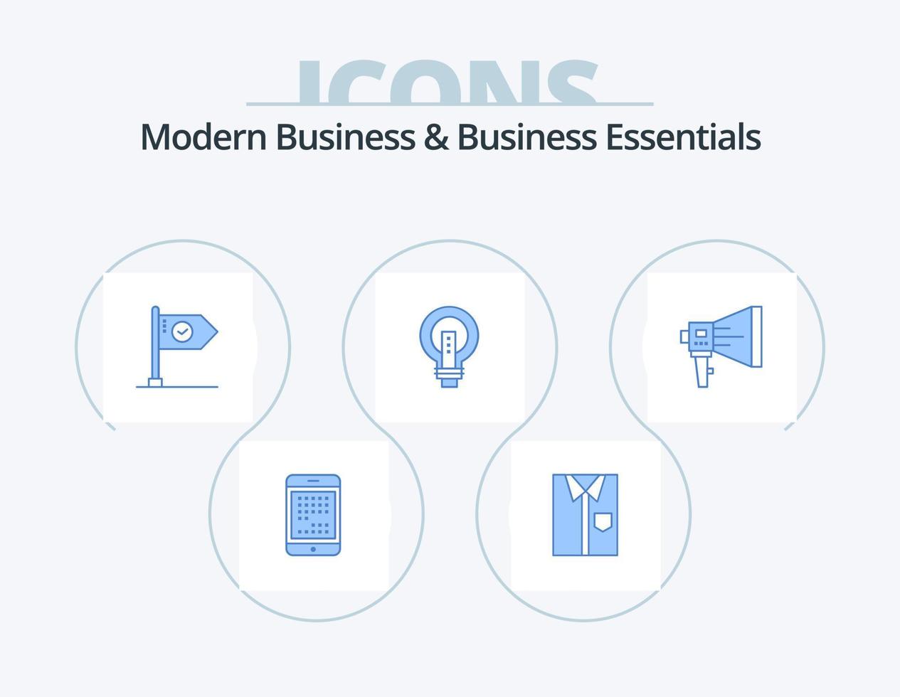 Modern Business And Business Essentials Blue Icon Pack 5 Icon Design. goal. business. clothing. achieve. wear vector