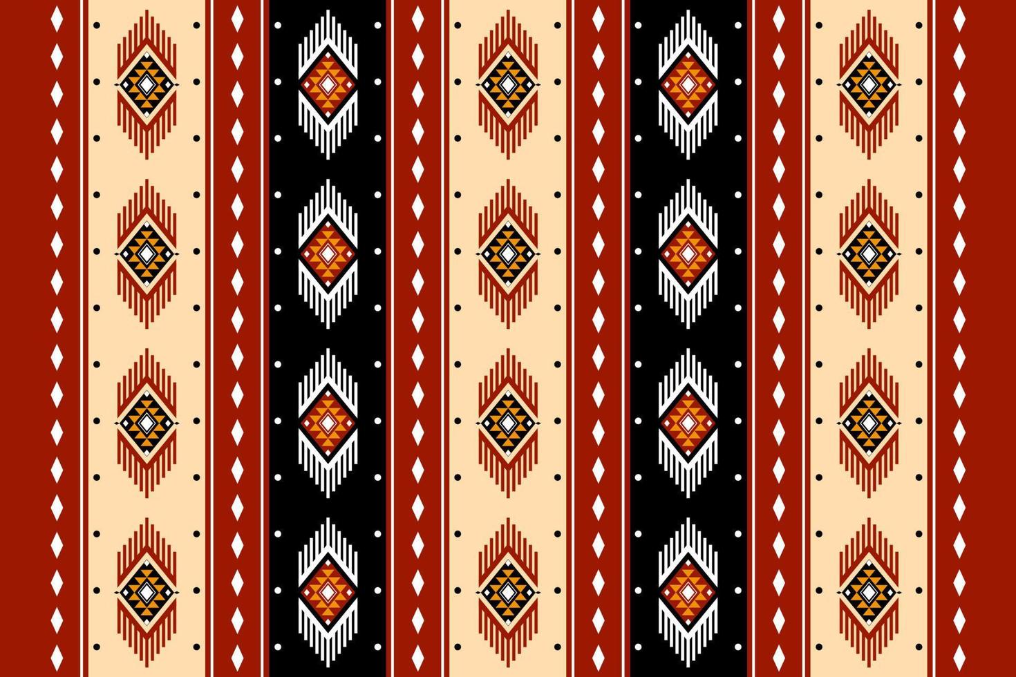 Diseño tradicional geométrico étnico oriental sin costuras para fondo, alfombra, papel pintado, ropa, envoltura, batik, tela, vector, ilustración, estilo bordado. vector