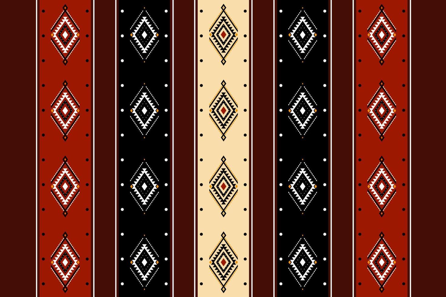 Diseño tradicional geométrico étnico oriental sin costuras para fondo, alfombra, papel pintado, ropa, envoltura, batik, tela, vector, ilustración, estilo bordado. vector