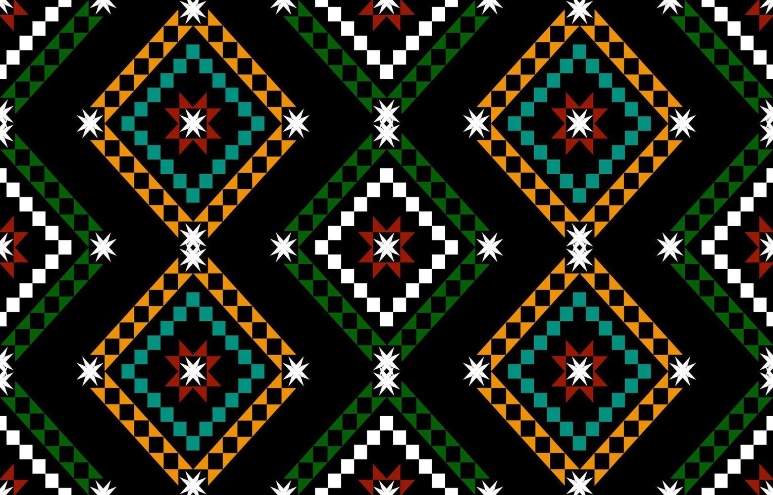 Diseño tradicional geométrico étnico oriental sin costuras para fondo, alfombra, papel pintado, ropa, envoltura, batik, tela, vector, ilustración, estilo bordado. vector