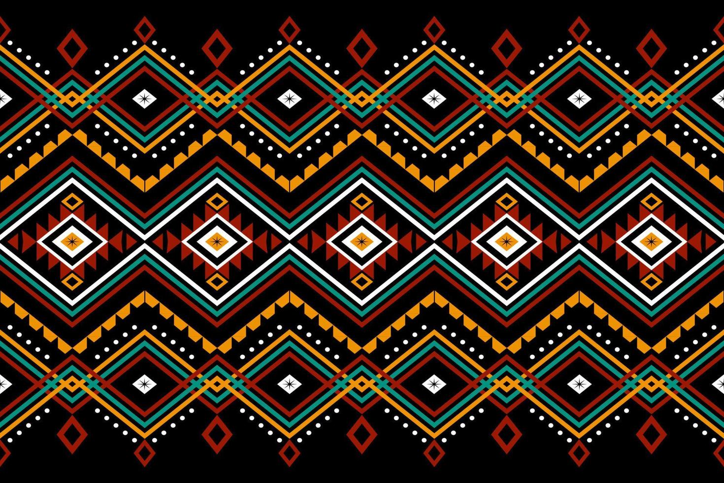 Diseño tradicional geométrico étnico oriental sin costuras para fondo, alfombra, papel pintado, ropa, envoltura, batik, tela, vector, ilustración, estilo bordado. vector