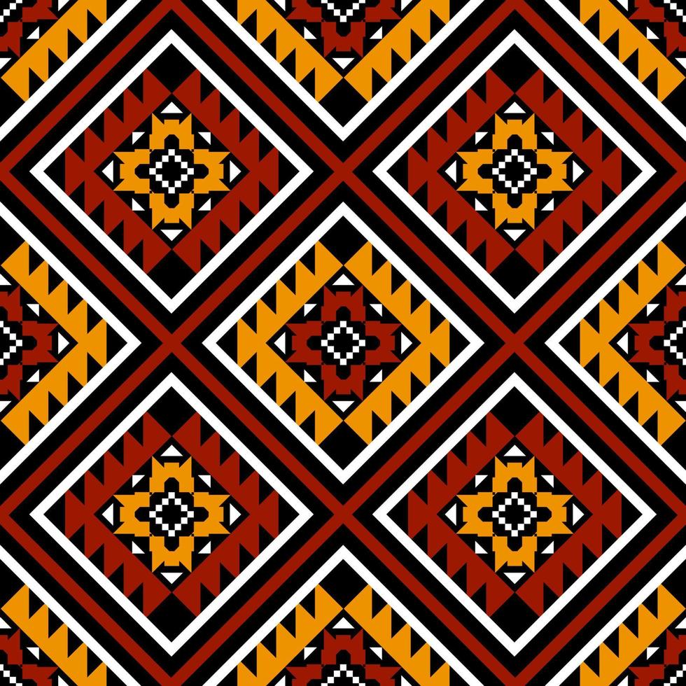 Geometric ethnic oriental seamless pattern traditional Design for background, carpet, wallpaper, clothing, wrapping, batik, fabric, Vector, illustration, embroidery style. vector