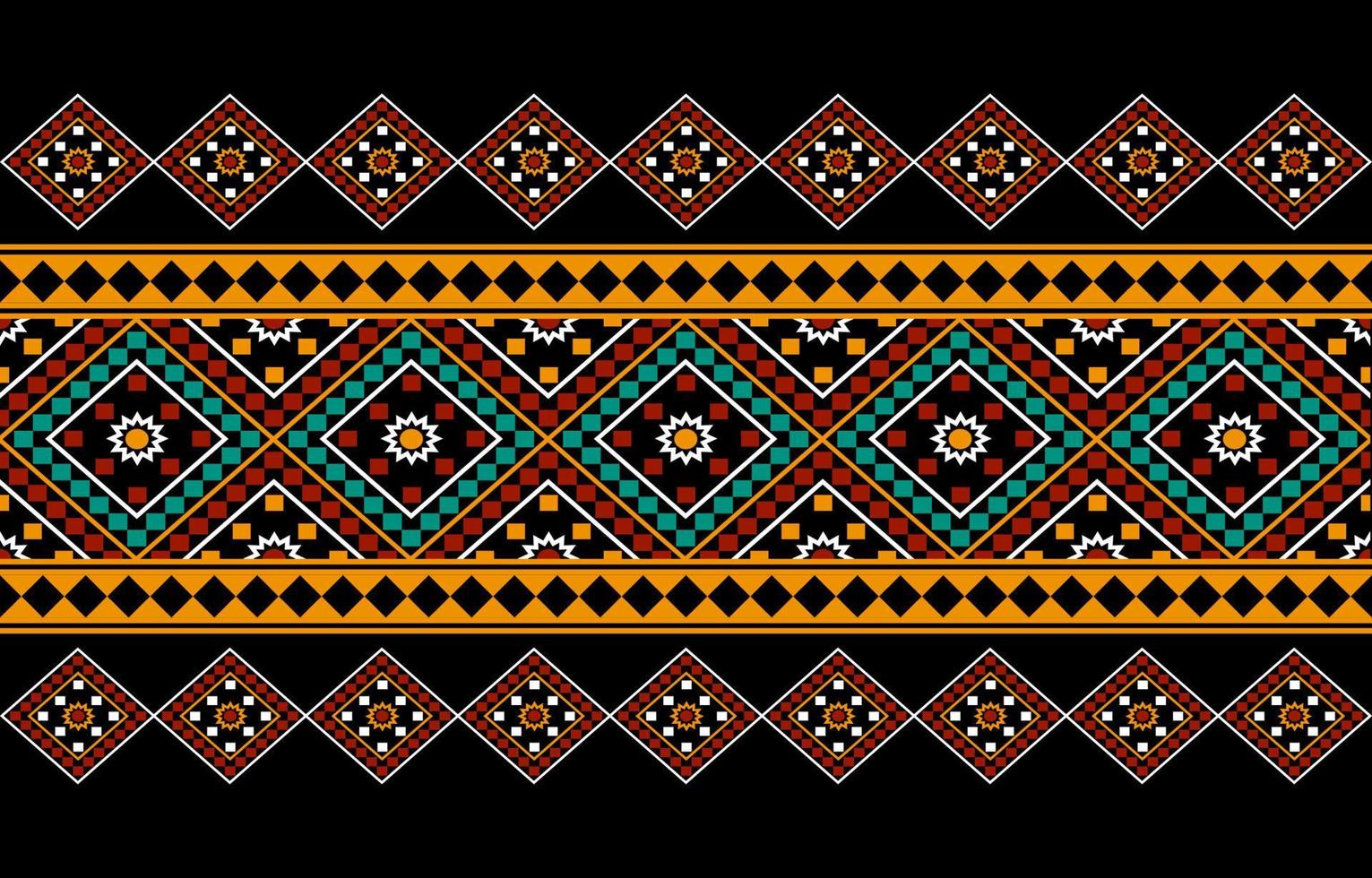 Geometric ethnic oriental seamless pattern traditional Design for background, carpet, wallpaper, clothing, wrapping, batik, fabric, Vector, illustration, embroidery style. vector