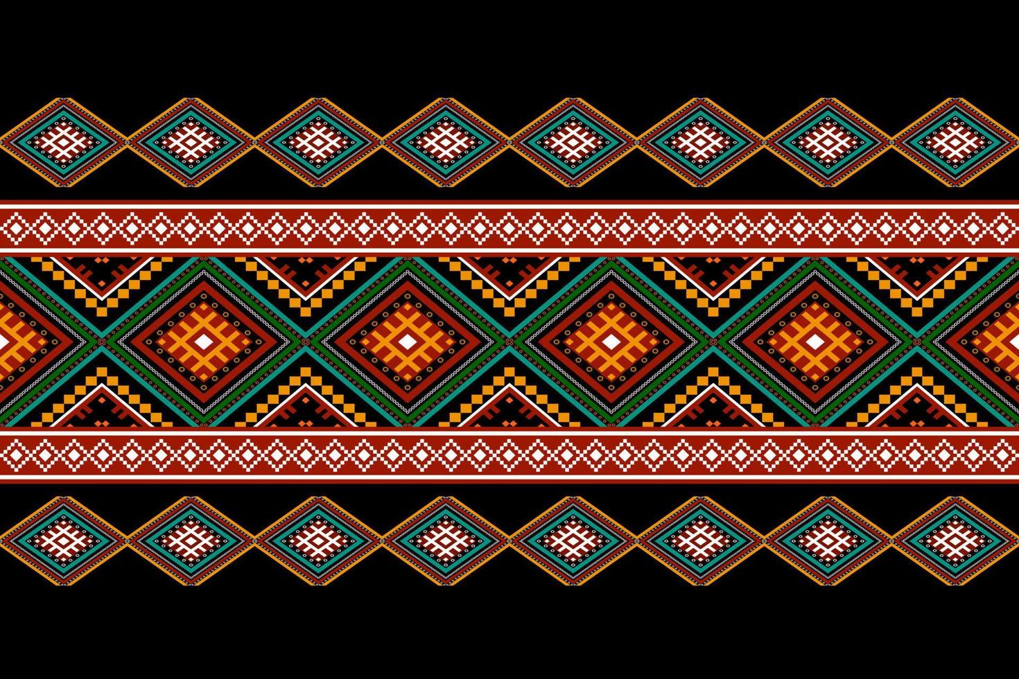 Geometric ethnic oriental seamless pattern traditional Design for background, carpet, wallpaper, clothing, wrapping, batik, fabric, Vector, illustration, embroidery style. vector