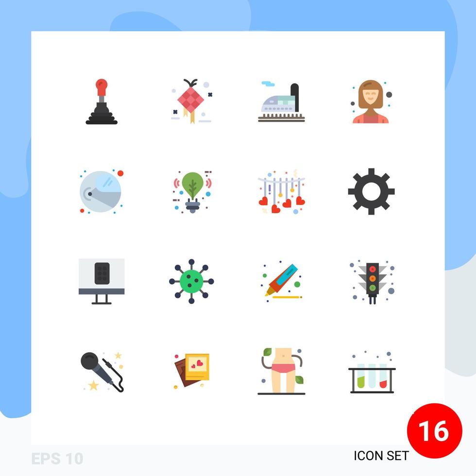 Modern Set of 16 Flat Colors and symbols such as helmet manager train executive consultant Editable Pack of Creative Vector Design Elements