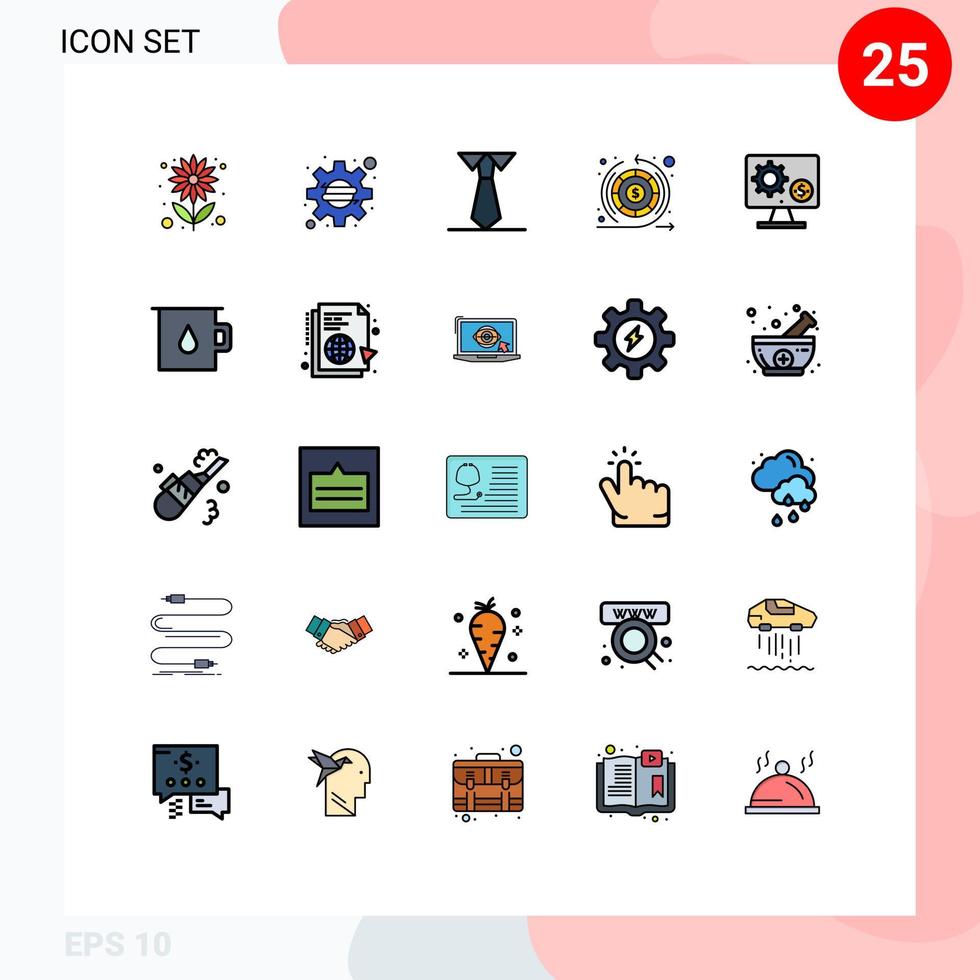 25 iconos creativos signos y símbolos modernos de generador de pantalla educación garantía dinero elementos de diseño vectorial editables vector