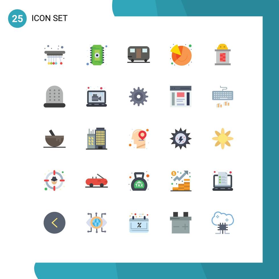 Universal Icon Symbols Group of 25 Modern Flat Colors of house marketing caravan graph chart Editable Vector Design Elements