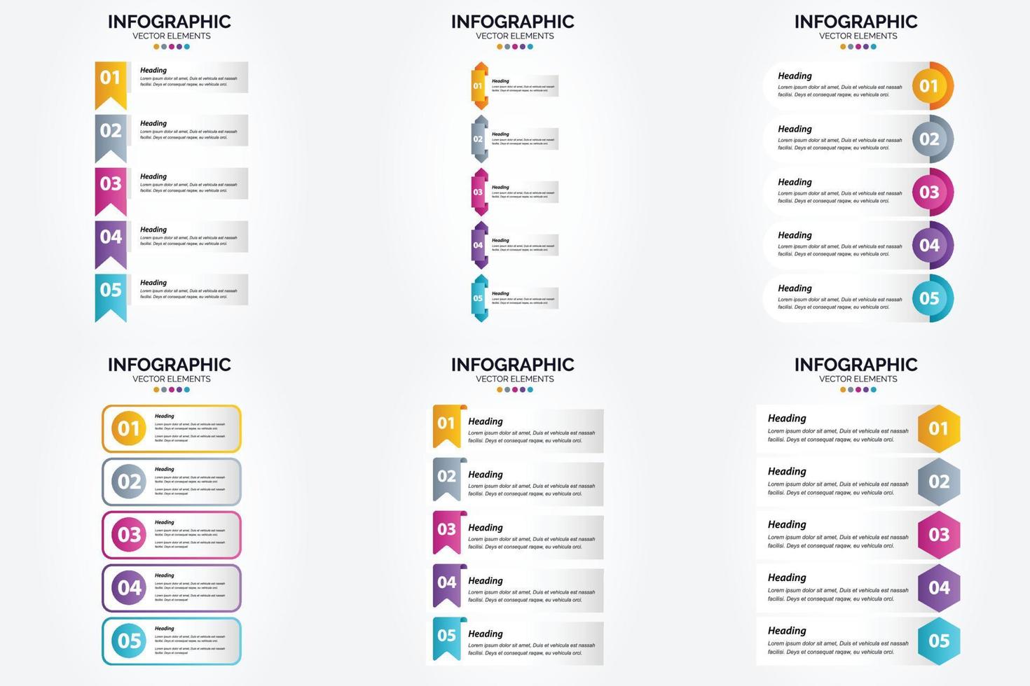 ilustración vectorial infografía conjunto de diseño plano para folleto publicitario y revista vector