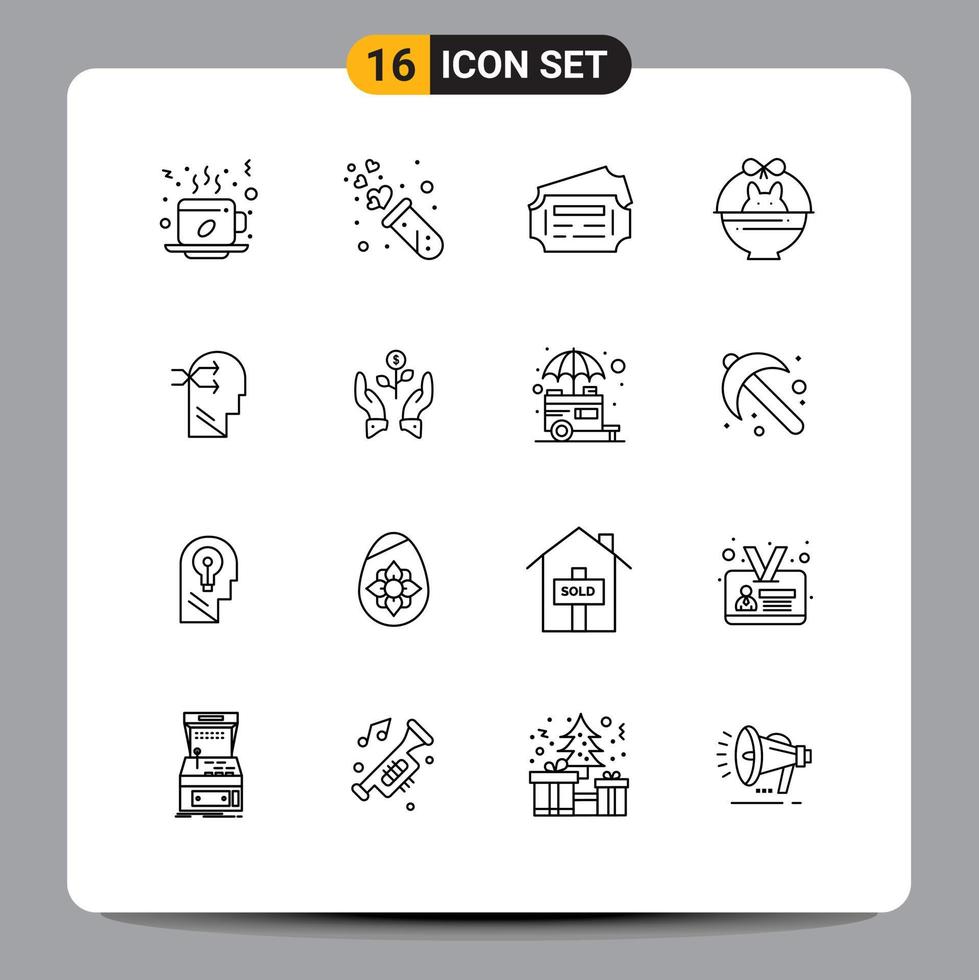 Universal Icon Symbols Group of 16 Modern Outlines of mental chang baby tube cart station Editable Vector Design Elements