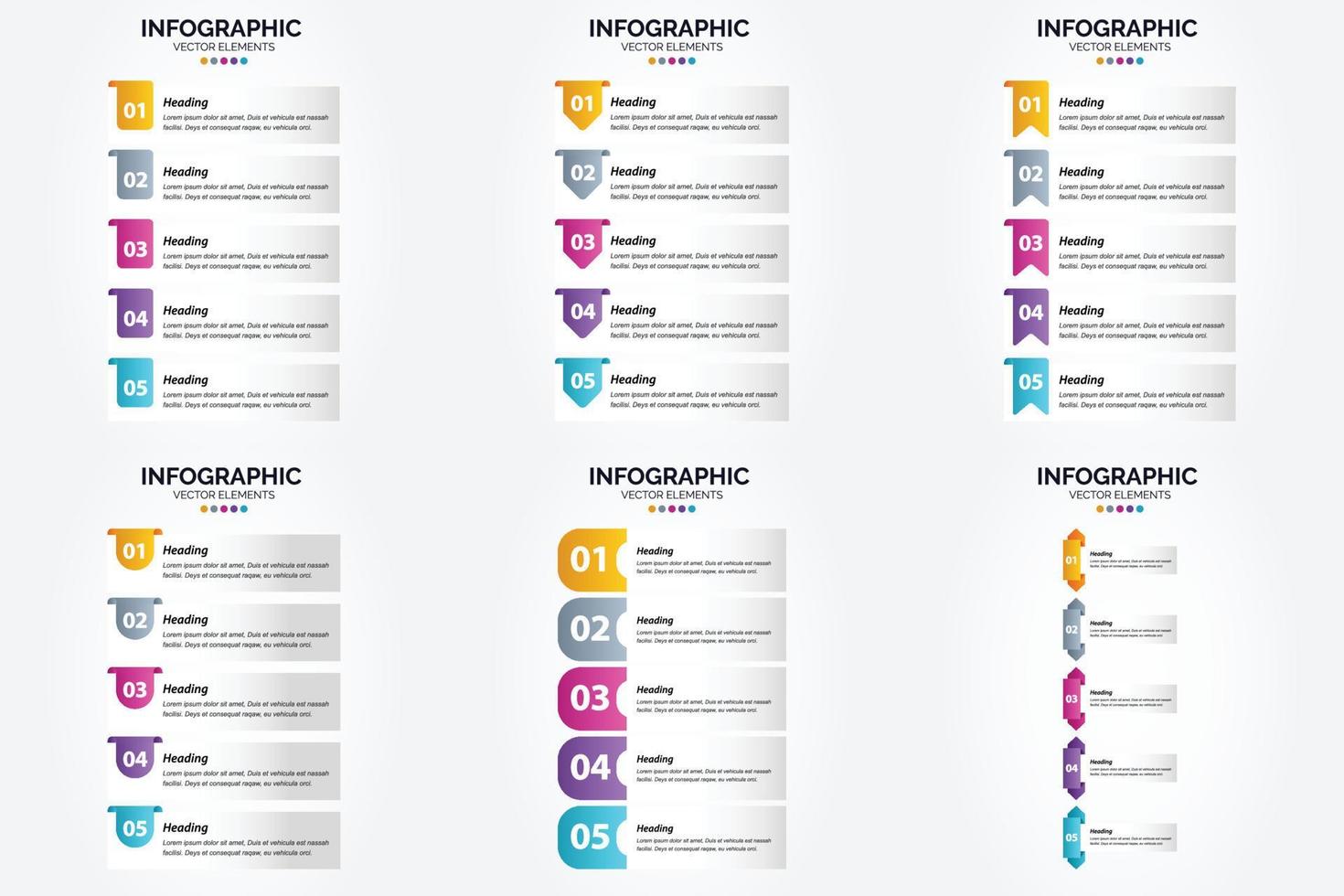 These vector infographics are ideal for advertising in a brochure. flyer. or magazine.