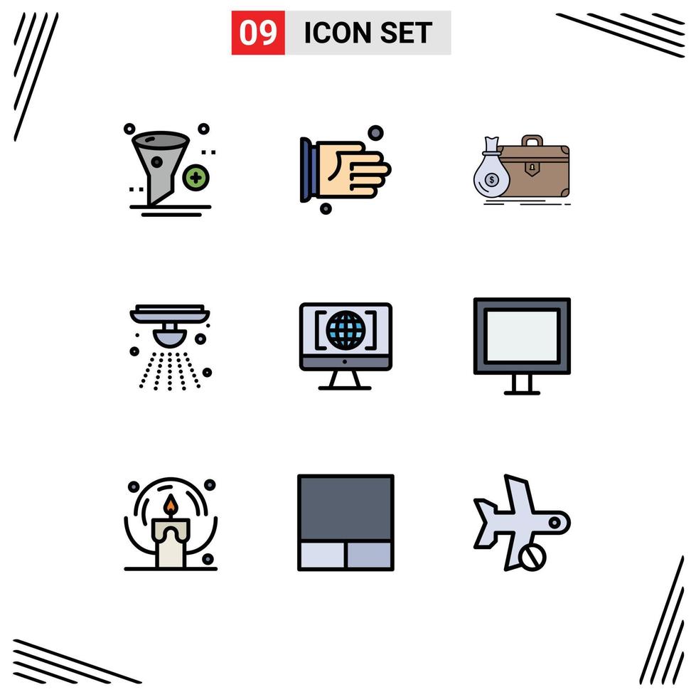 9 Creative Icons Modern Signs and Symbols of fire alert office alarm open Editable Vector Design Elements