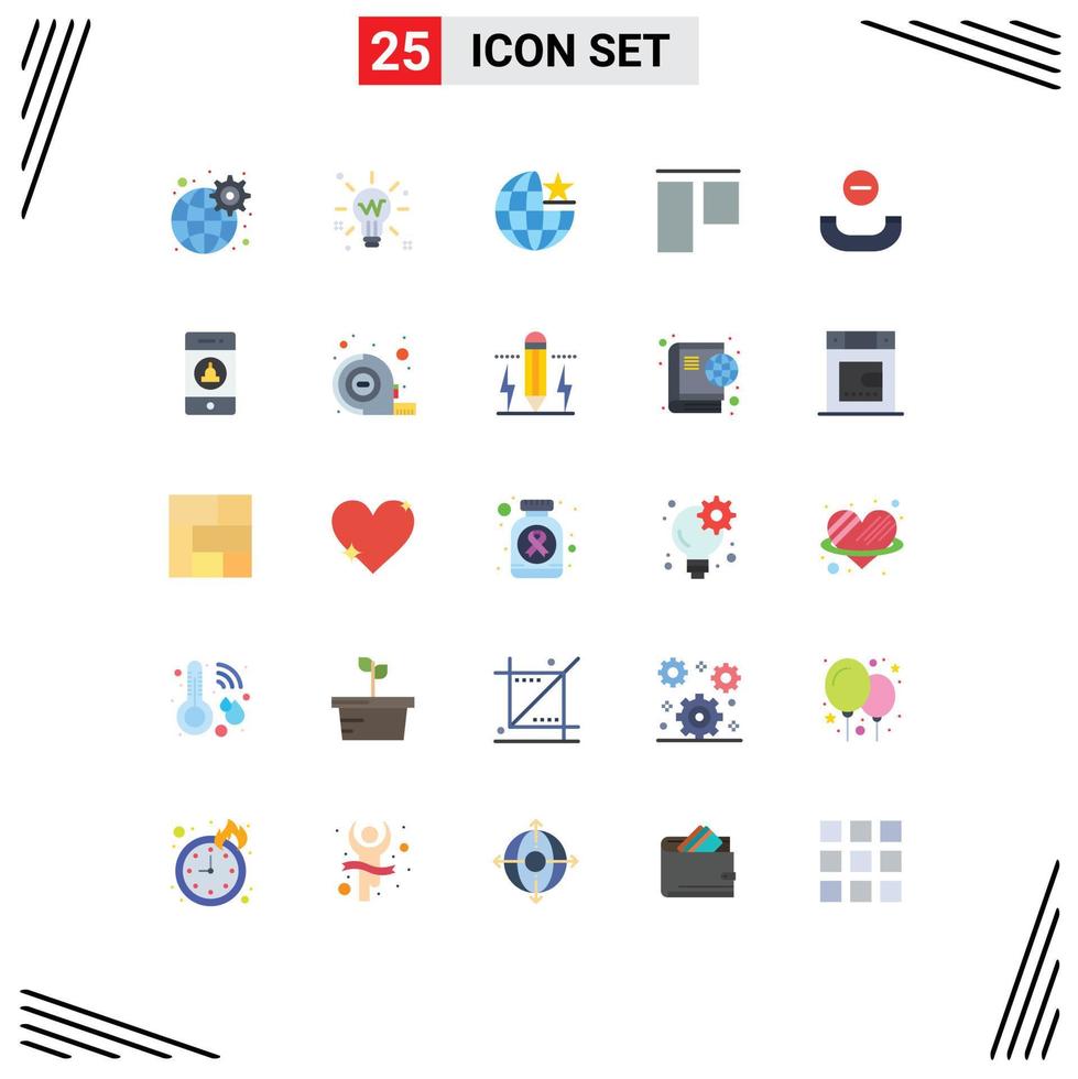 Set of 25 Modern UI Icons Symbols Signs for handset vertical glow top stare Editable Vector Design Elements