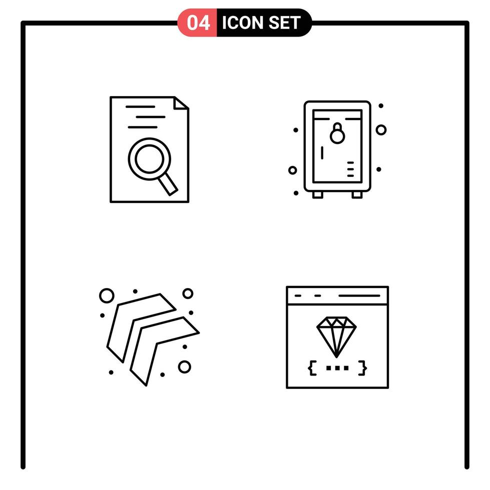 Stock Vector Icon Pack of 4 Line Signs and Symbols for hr left locker garden browser Editable Vector Design Elements