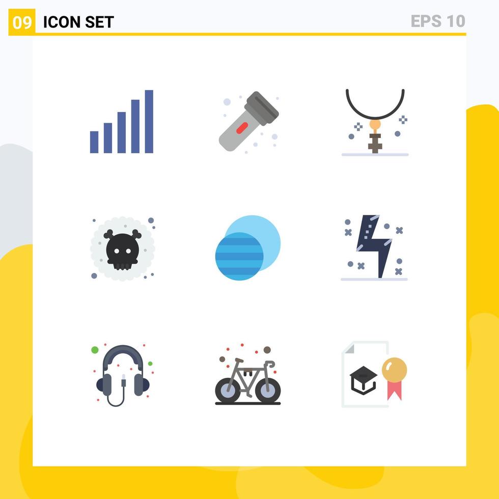 Modern Set of 9 Flat Colors and symbols such as science waste easter pollution gas Editable Vector Design Elements
