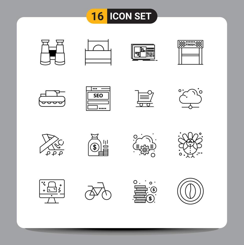 16 Thematic Vector Outlines and Editable Symbols of goal sport control line studio Editable Vector Design Elements