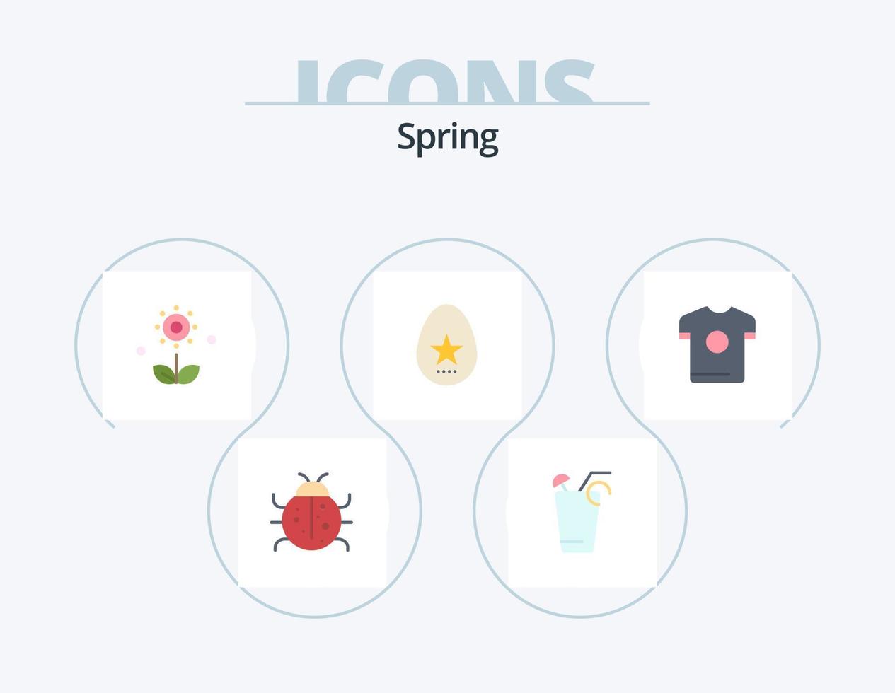 Spring Flat Icon Pack 5 Icon Design. spring. easter. spring. egg