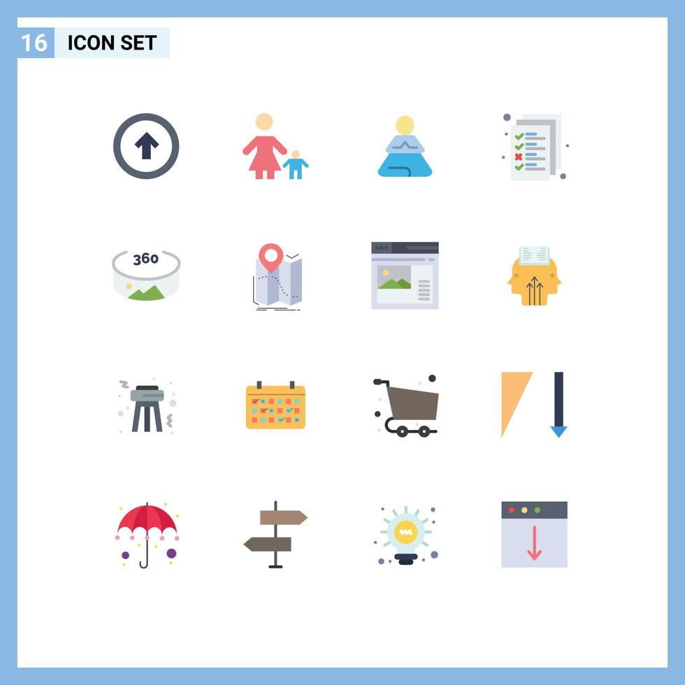 Set of 16 Modern UI Icons Symbols Signs for management document mom business training Editable Pack of Creative Vector Design Elements