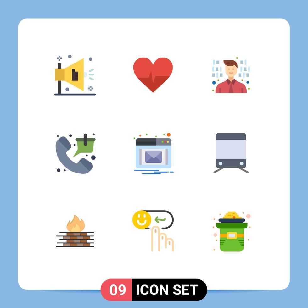 9 Universal Flat Color Signs Symbols of sign notification programming email sale Editable Vector Design Elements