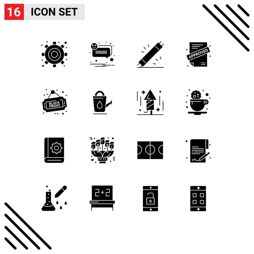 16 iconos creativos signos y símbolos modernos de la aplicación de contrato eléctrico de signo de venta elementos de diseño vectorial editables vector
