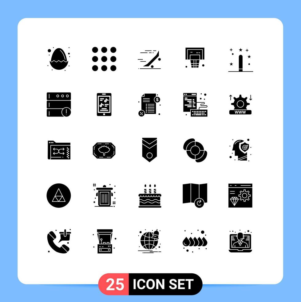 Modern Set of 25 Solid Glyphs Pictograph of design net ride hoop basket Editable Vector Design Elements