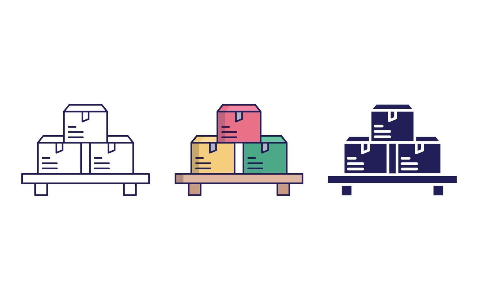 Goods boxes icon vector