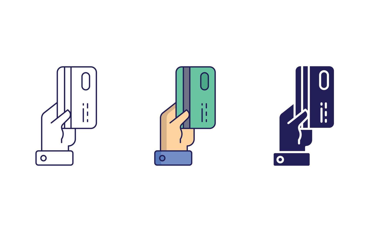 Debit card in hand vector