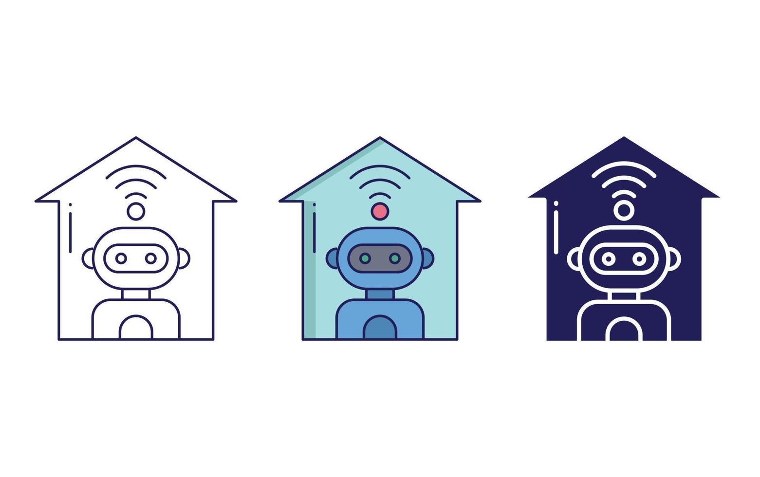 Smart home, Robot icon vector