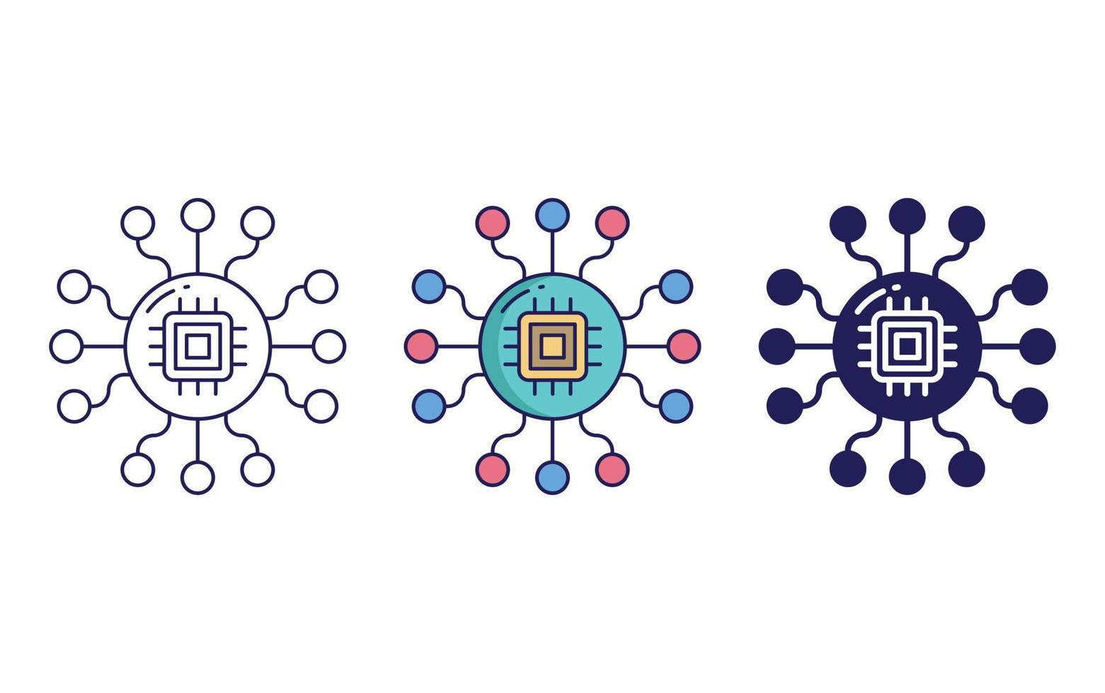 AI Chip icon vector