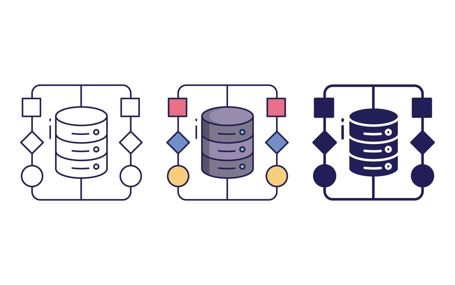 Database algorithm icon vector