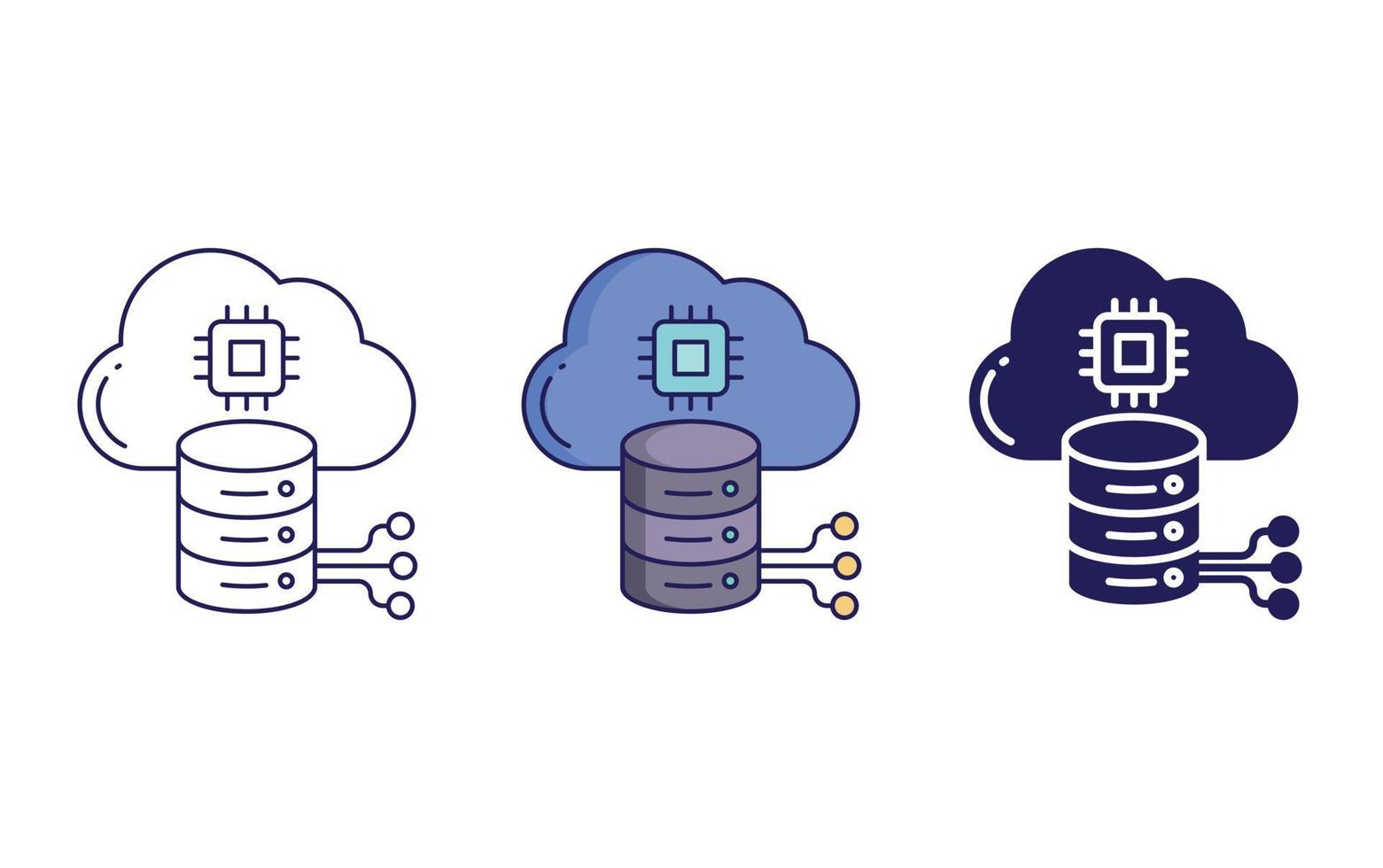 Data storage, Cloud computing vector