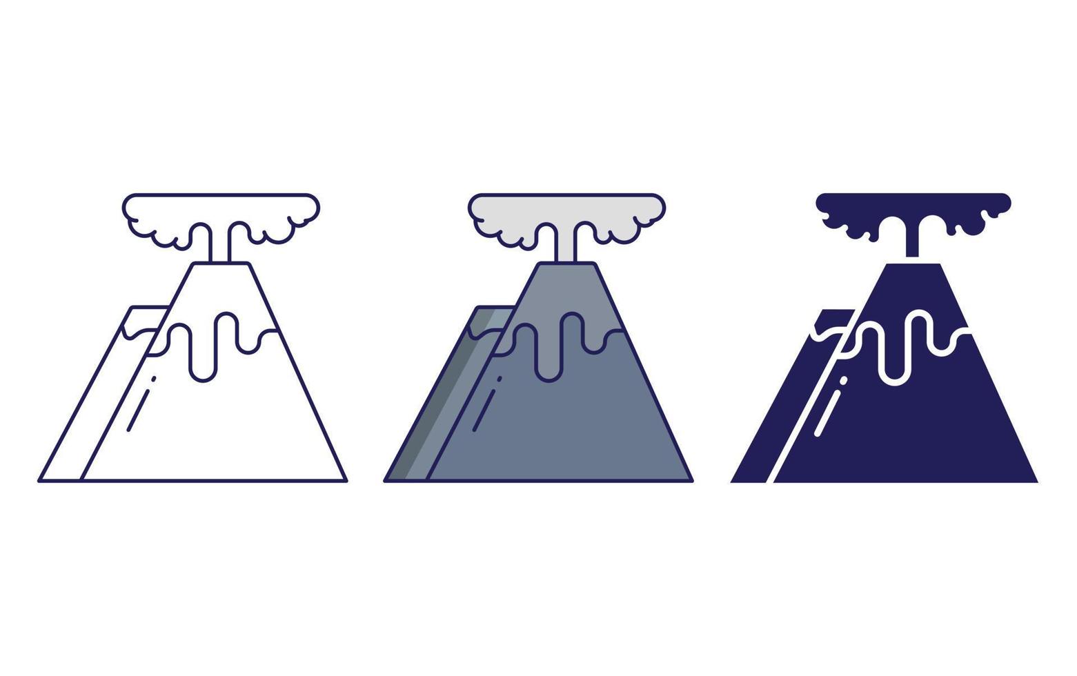 volcano mountain icon vector