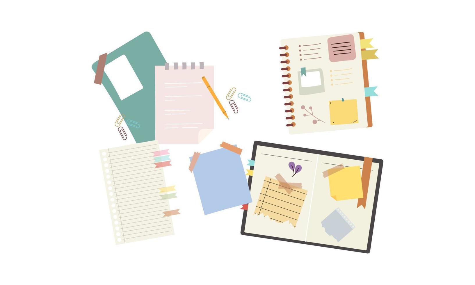 Paper notebooks, planners, diaries logo vector