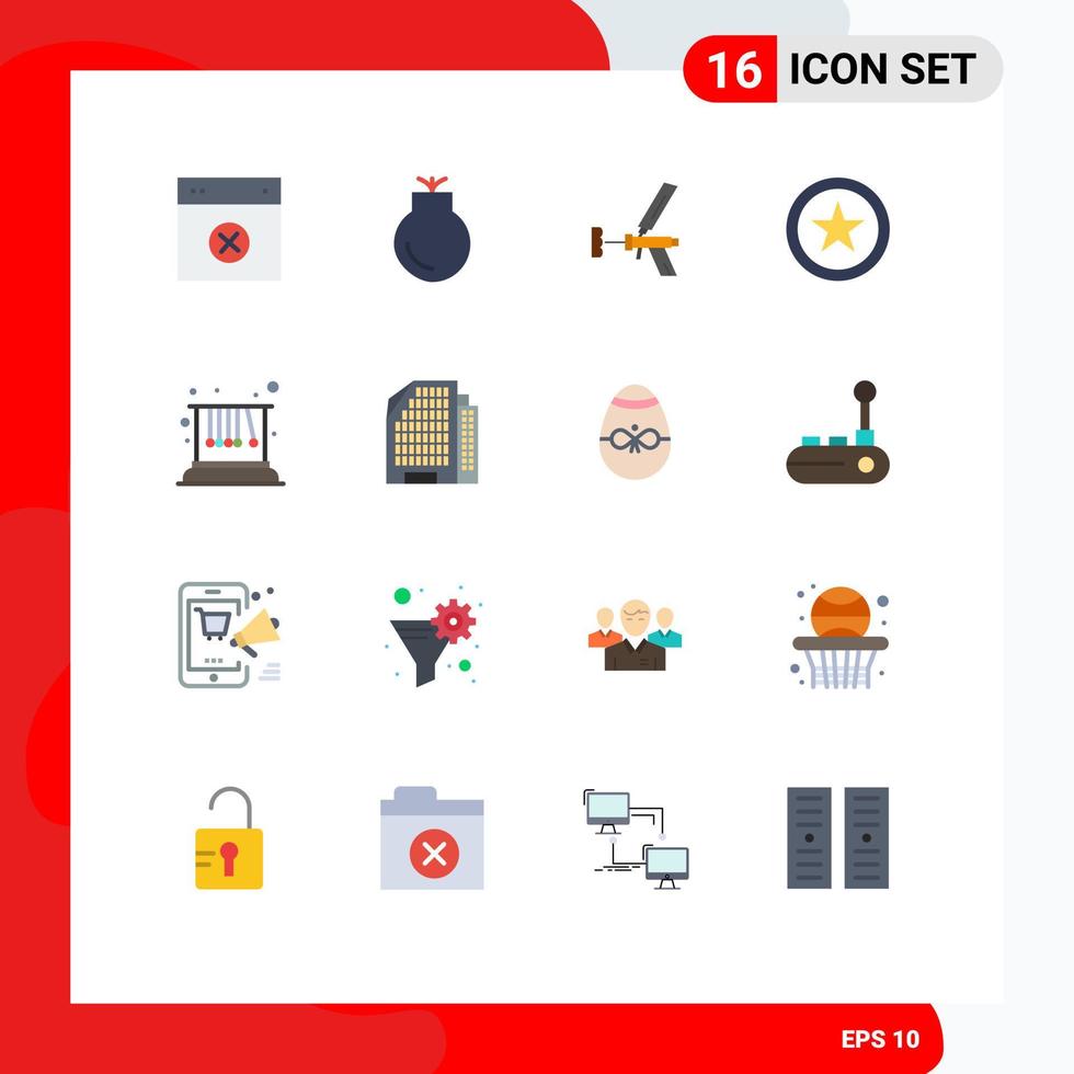 Set of 16 Modern UI Icons Symbols Signs for interface gun weapons tool foam Editable Pack of Creative Vector Design Elements