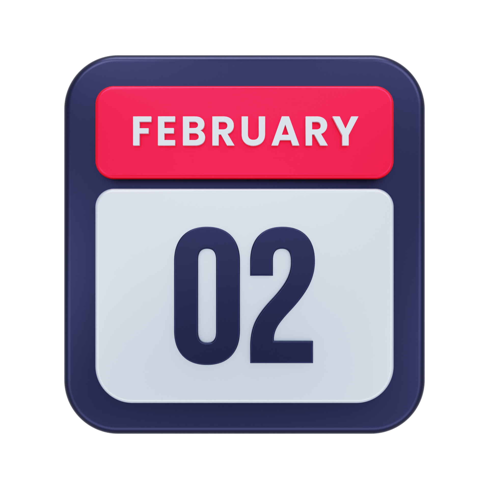 February Realistic Calendar Icon 3D Illustration Date February 02 17257170 PNG